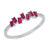 0.04ct Diamond & 0.39ct Ruby 14k White Gold Ring
